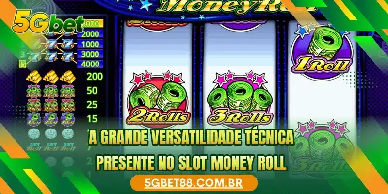 A grande versatilidade técnica presente no slot Money Roll